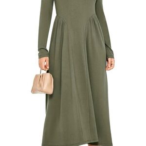Olive Green Long Sleeve Dress